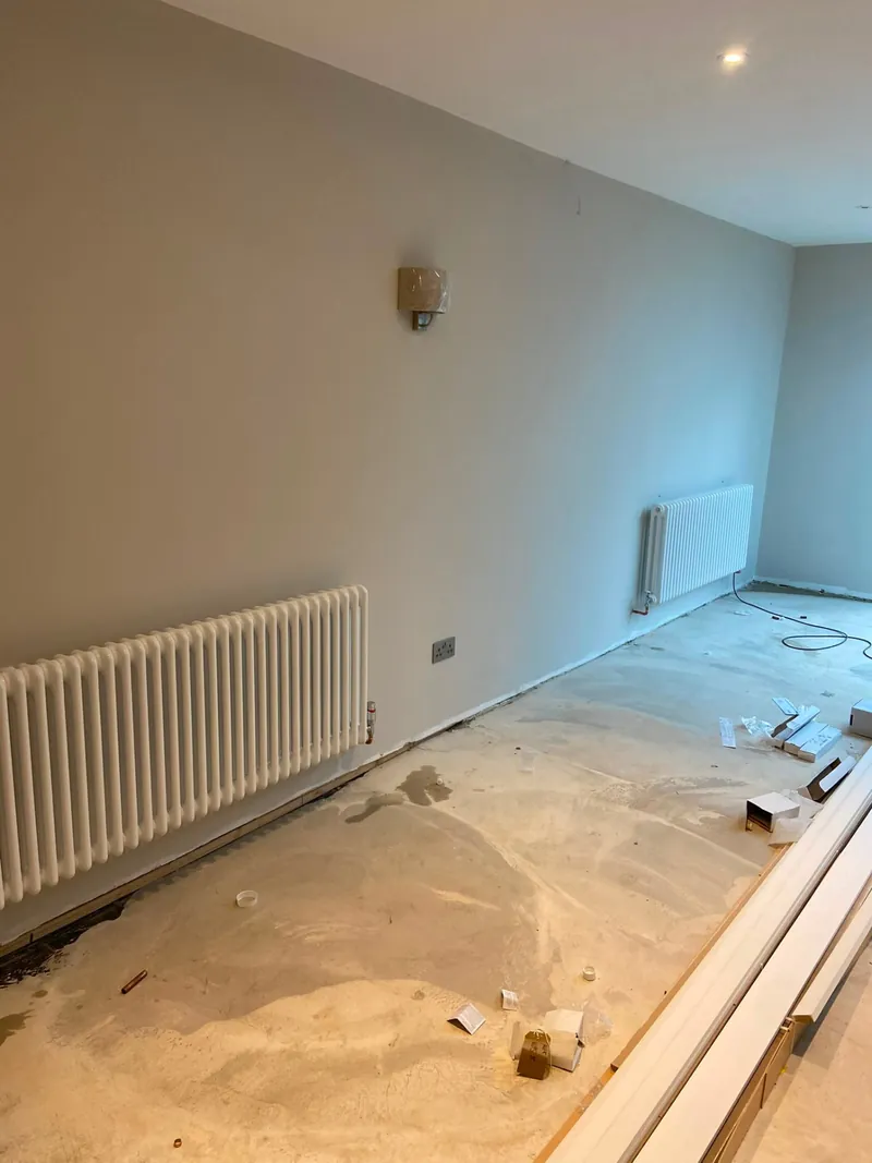 Two new radiators installed during a home renovation